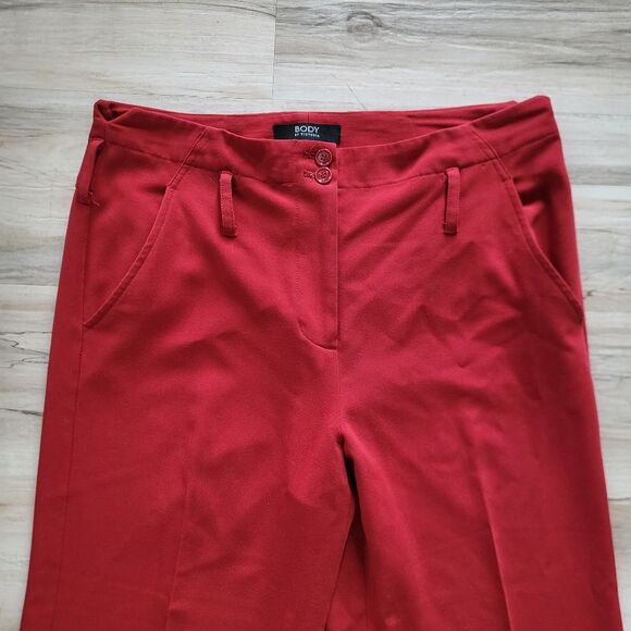 Red Flare Straight Leg Trouser Low Belt Loops Size 8 Y2k Bratz Maximalist Pants - Picture 6 of 12